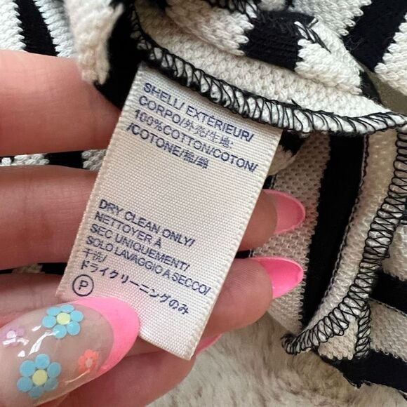 NWT Rebecca Minkoff Kiki Knit Skirt Black Cream Stripes women’s size L - Picture 9 of 12